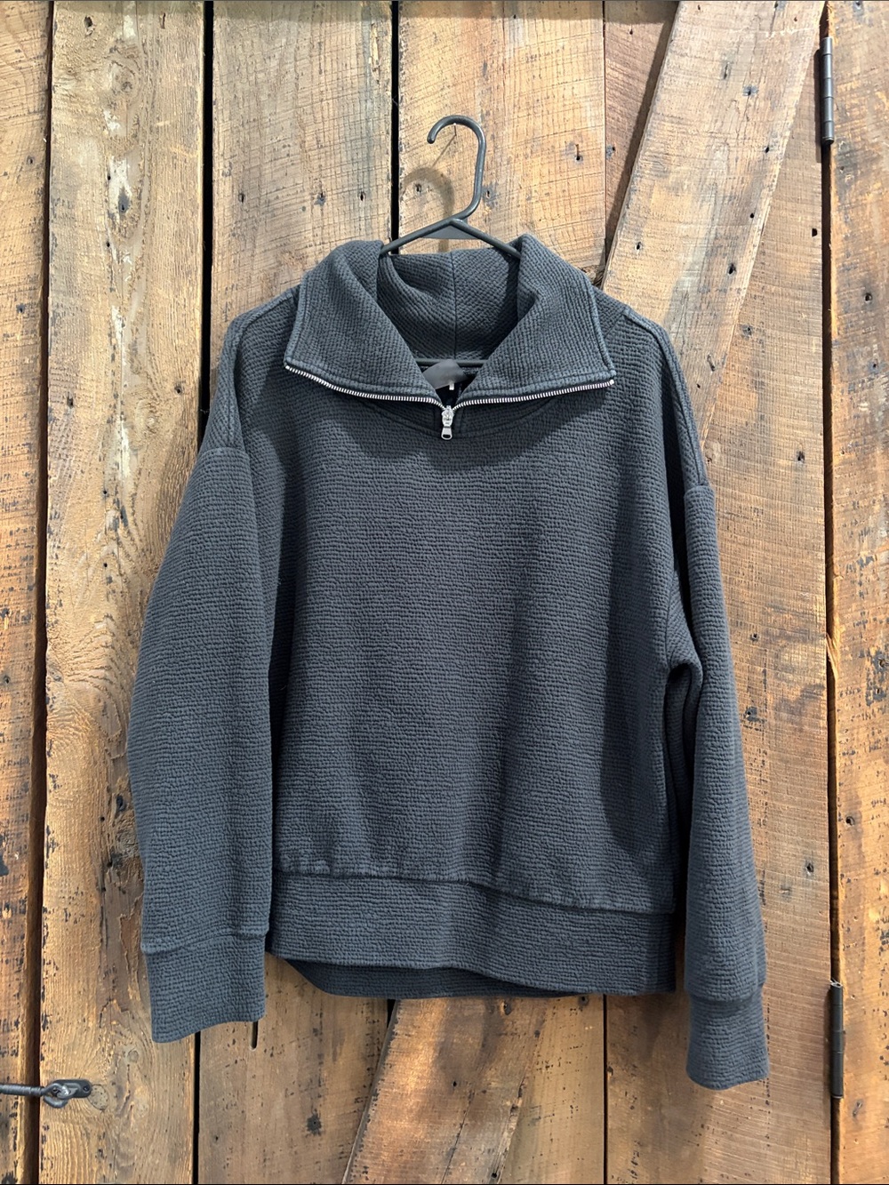 CALIA by Carrie Underwood Charcoal Half-Zip Waffle Knit Sweater